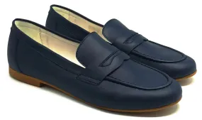 Shawn & Jeffery Navy Blue Leather Classic Loafer