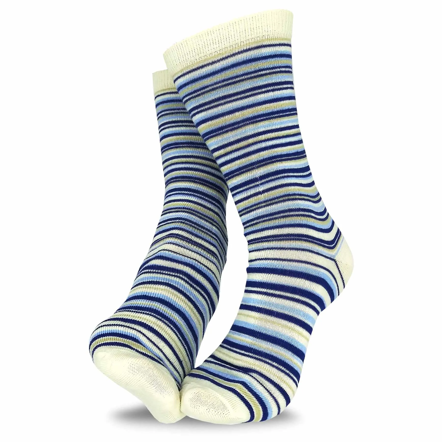 TeeHee Socks Women's Casual Polyester Crew Thin Ministripes 12-Pack (1118898)