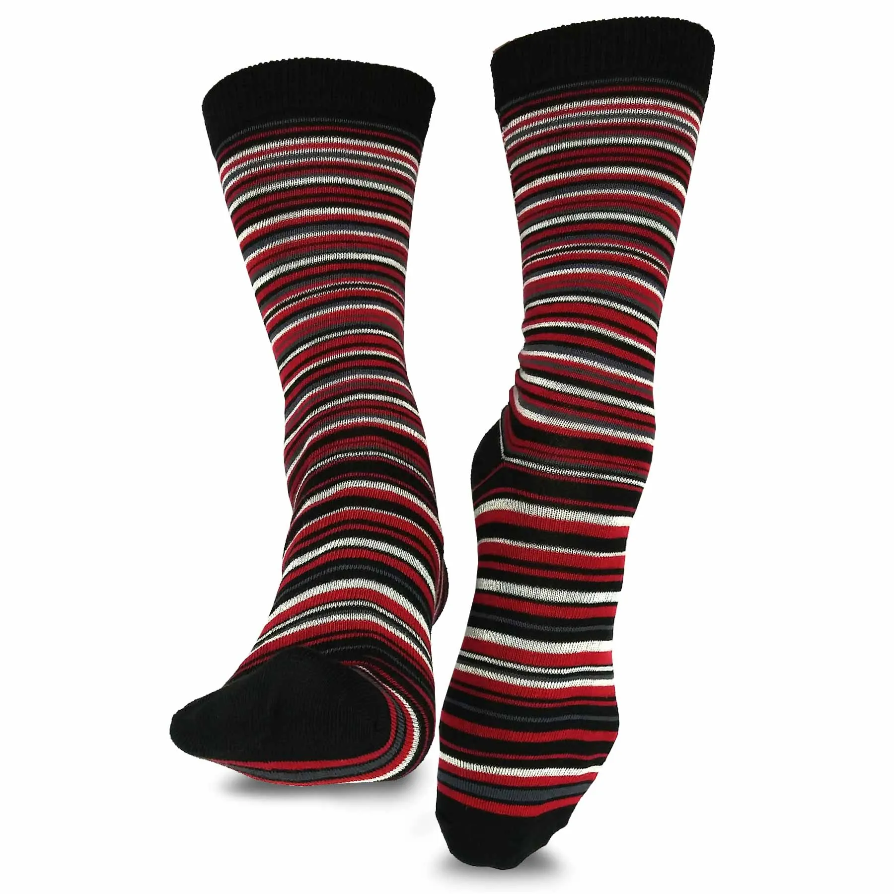 TeeHee Socks Women's Casual Polyester Crew Thin Ministripes 12-Pack (1118898)