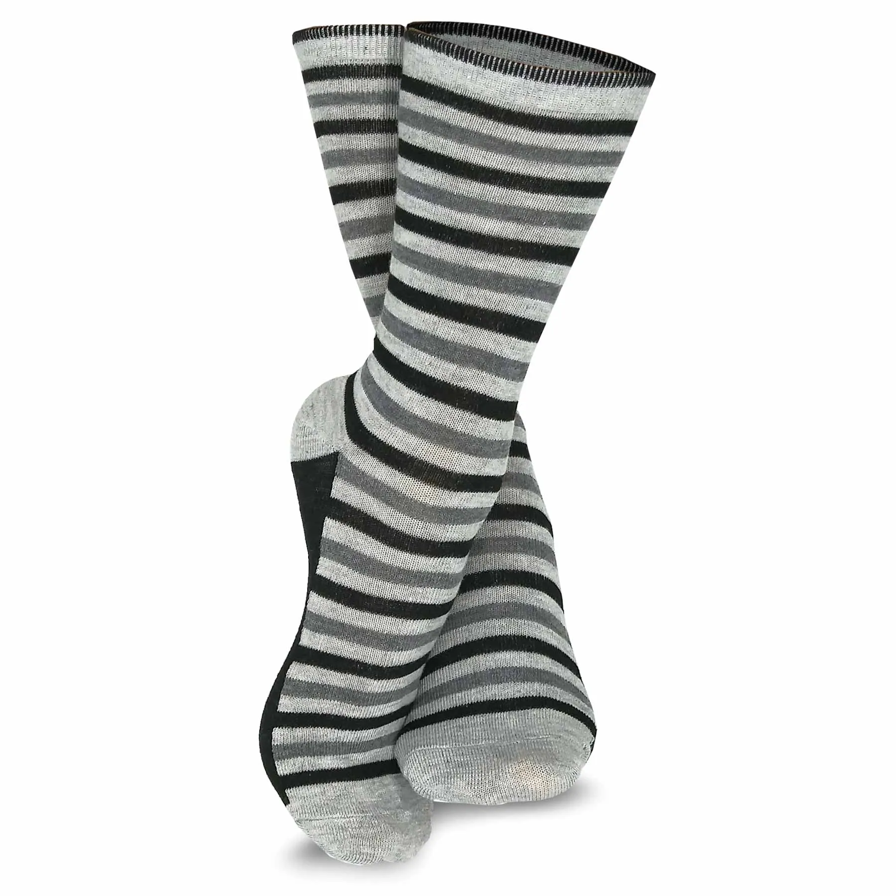 TeeHee Socks Women's Casual Polyester Crew Thin Ministripes 12-Pack (1118898)