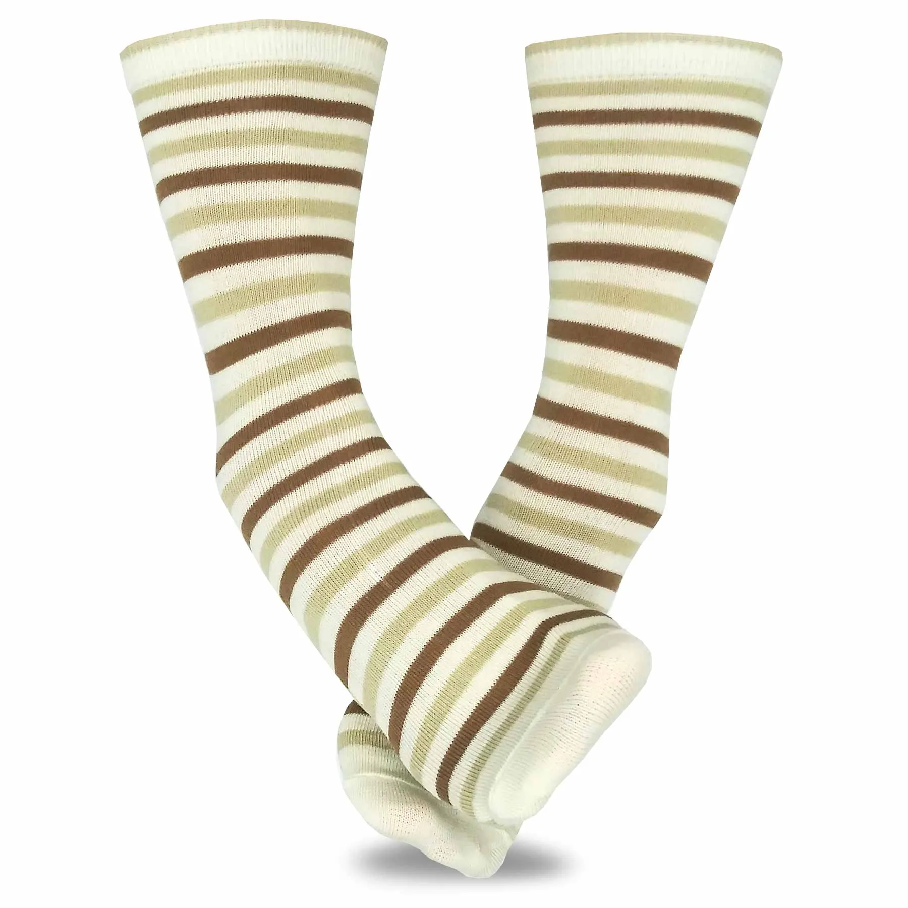 TeeHee Socks Women's Casual Polyester Crew Thin Ministripes 12-Pack (1118898)