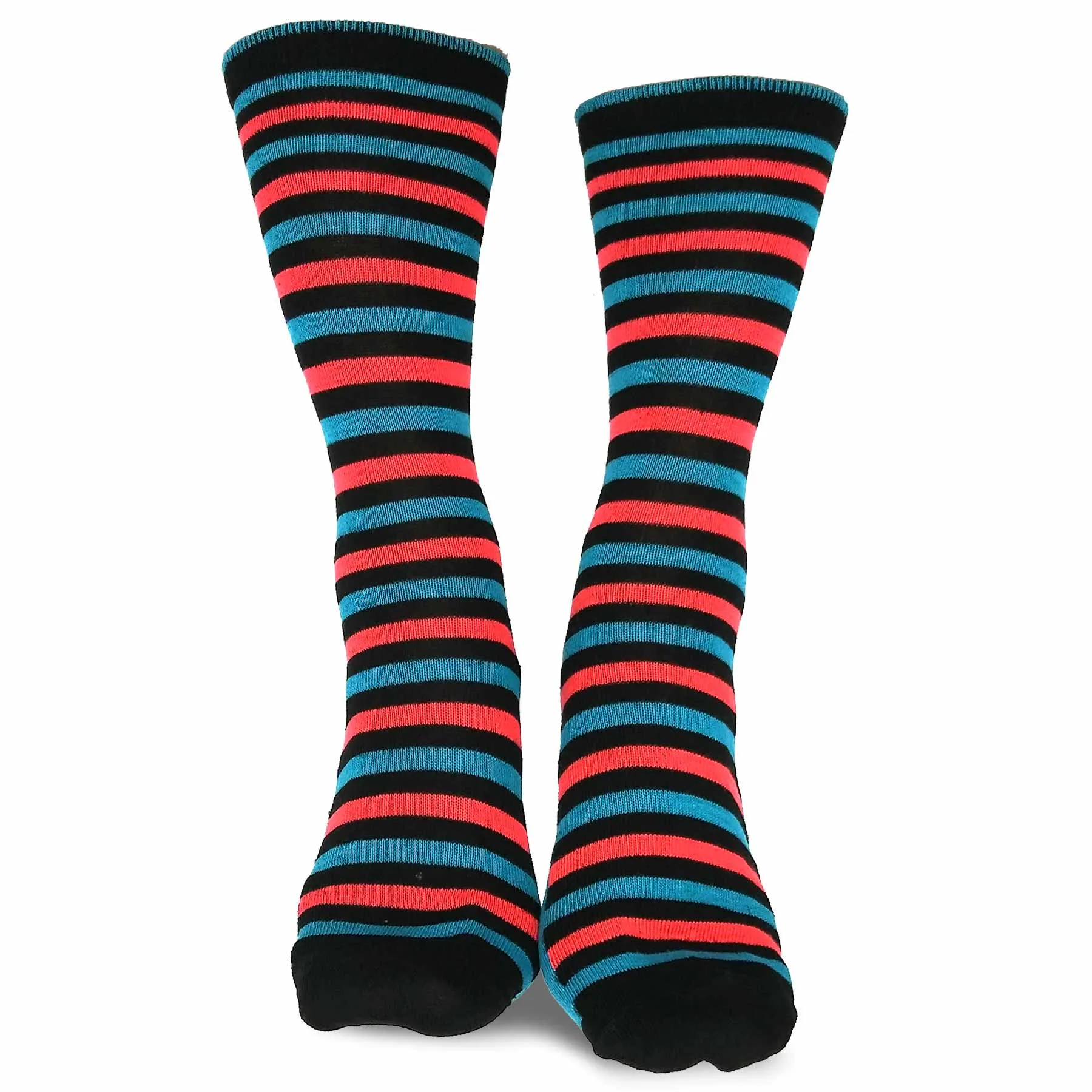 TeeHee Socks Women's Casual Polyester Crew Thin Ministripes 12-Pack (1118898)