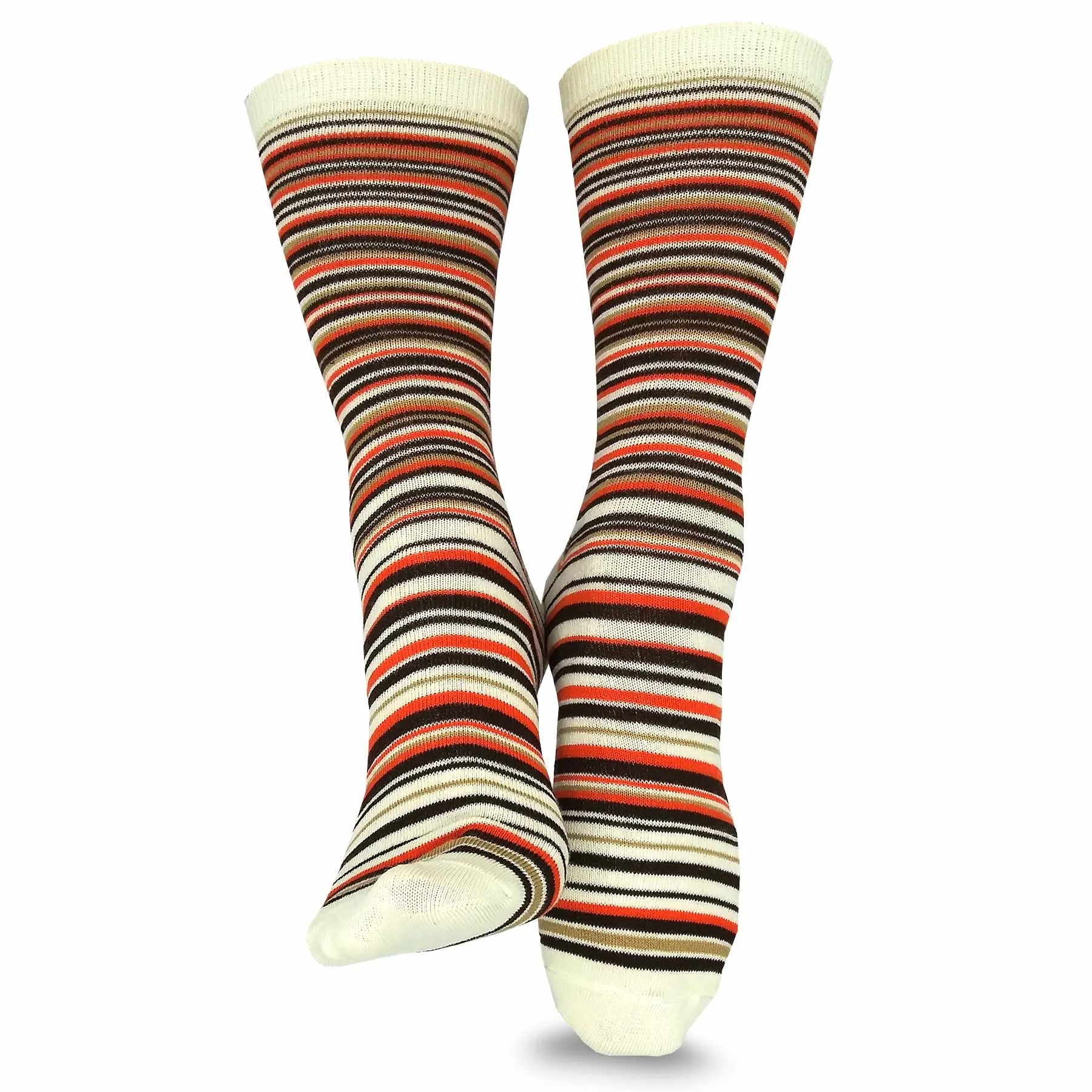 TeeHee Socks Women's Casual Polyester Crew Thin Ministripes 12-Pack (1118898)