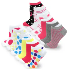 TeeHee Socks Women's Casual Polyester No Show Assorted 12-Pack (31045)