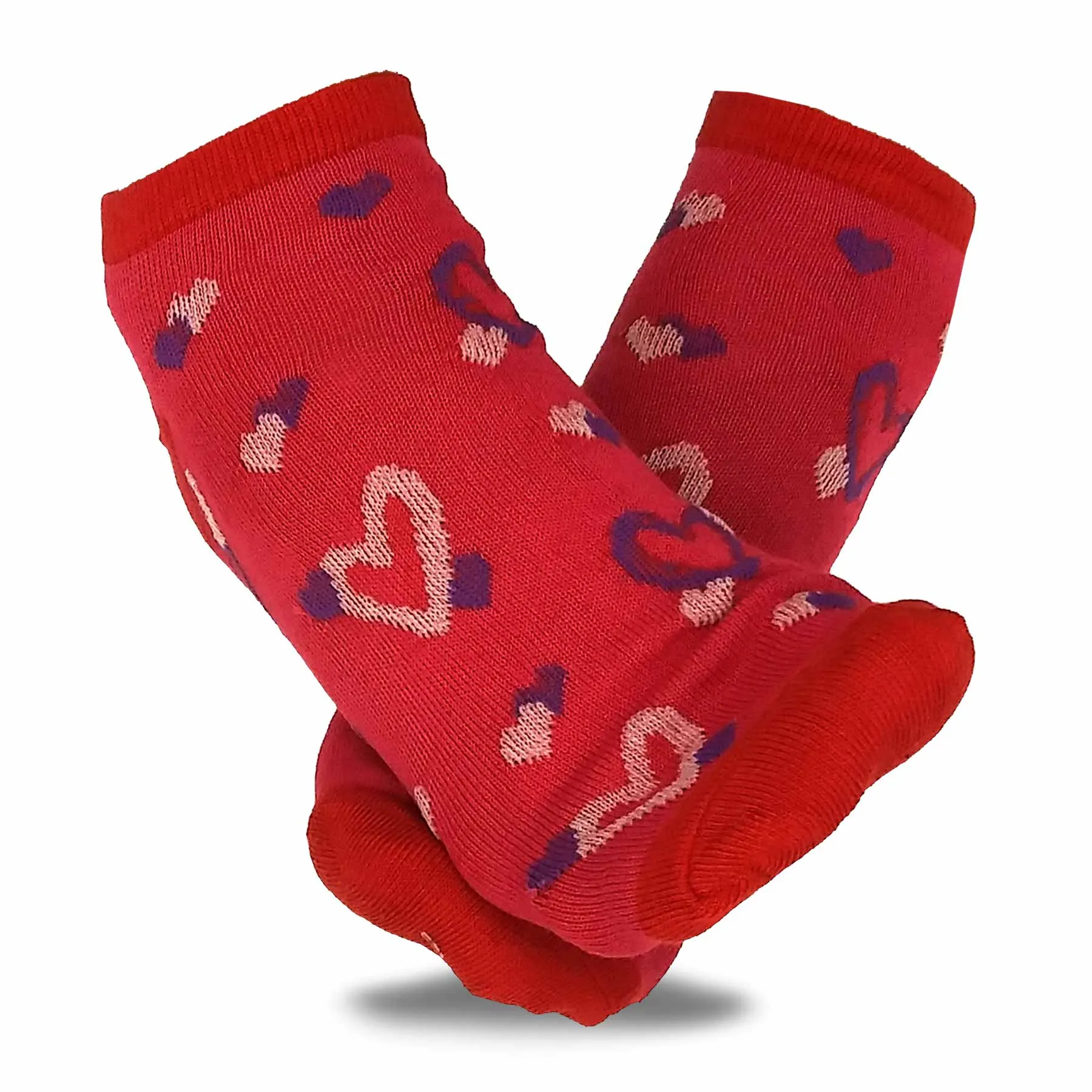 TeeHee Socks Women's Casual Polyester No Show Hearts and Stripes 18-Pack (12063)