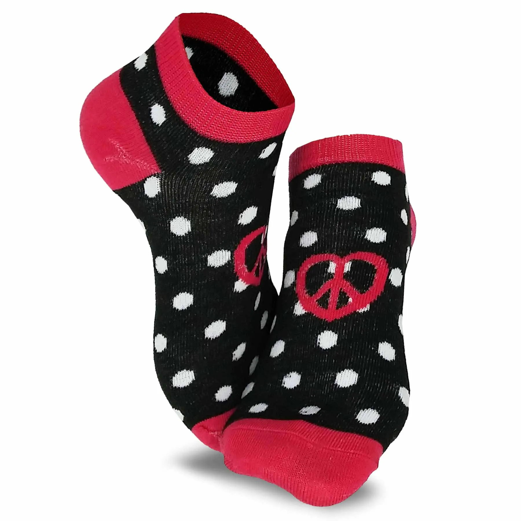 TeeHee Socks Women's Casual Polyester No Show Hearts/Dots/Stripes 6-Pack (3104)