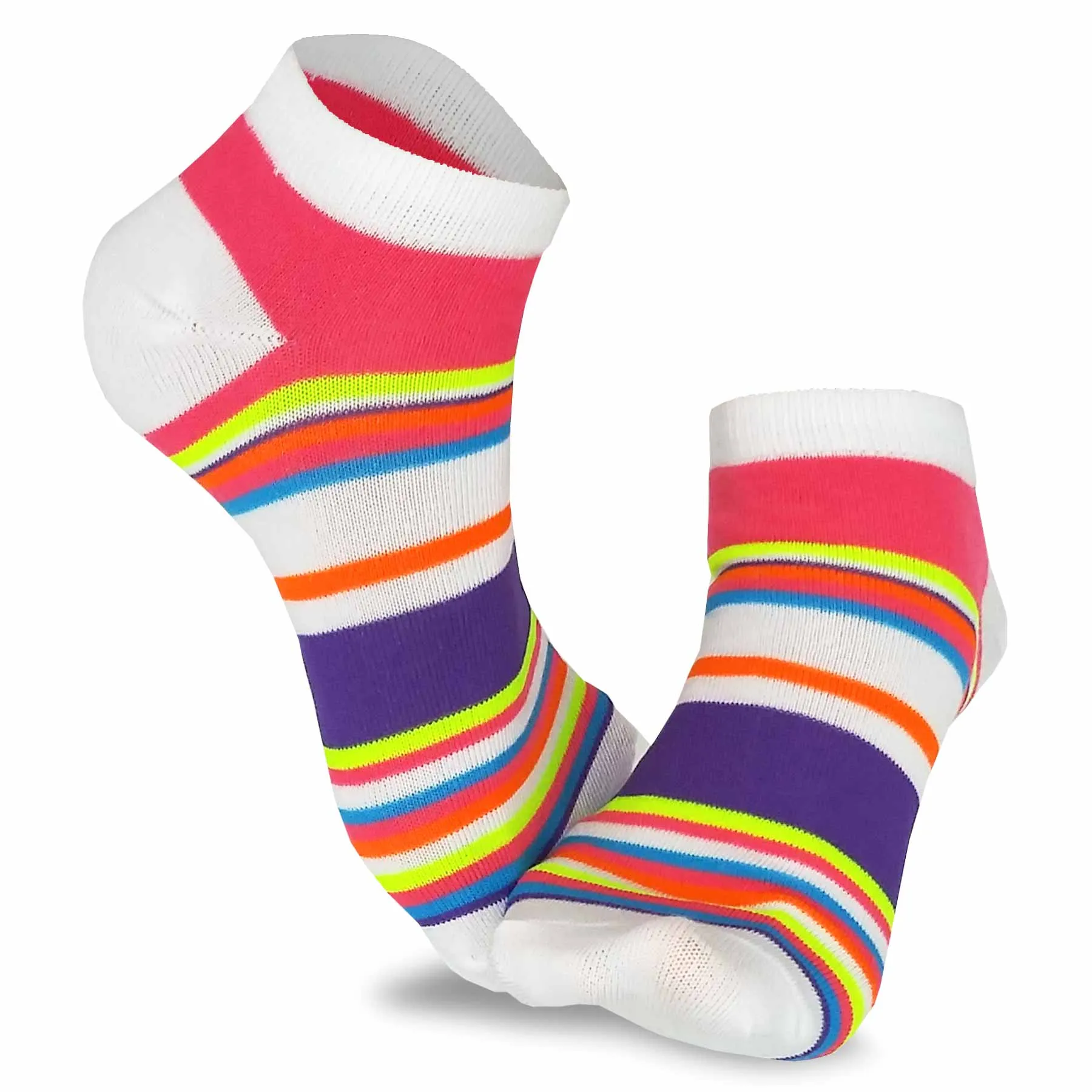 TeeHee Socks Women's Casual Polyester No Show Neon 18-Pack (12064)