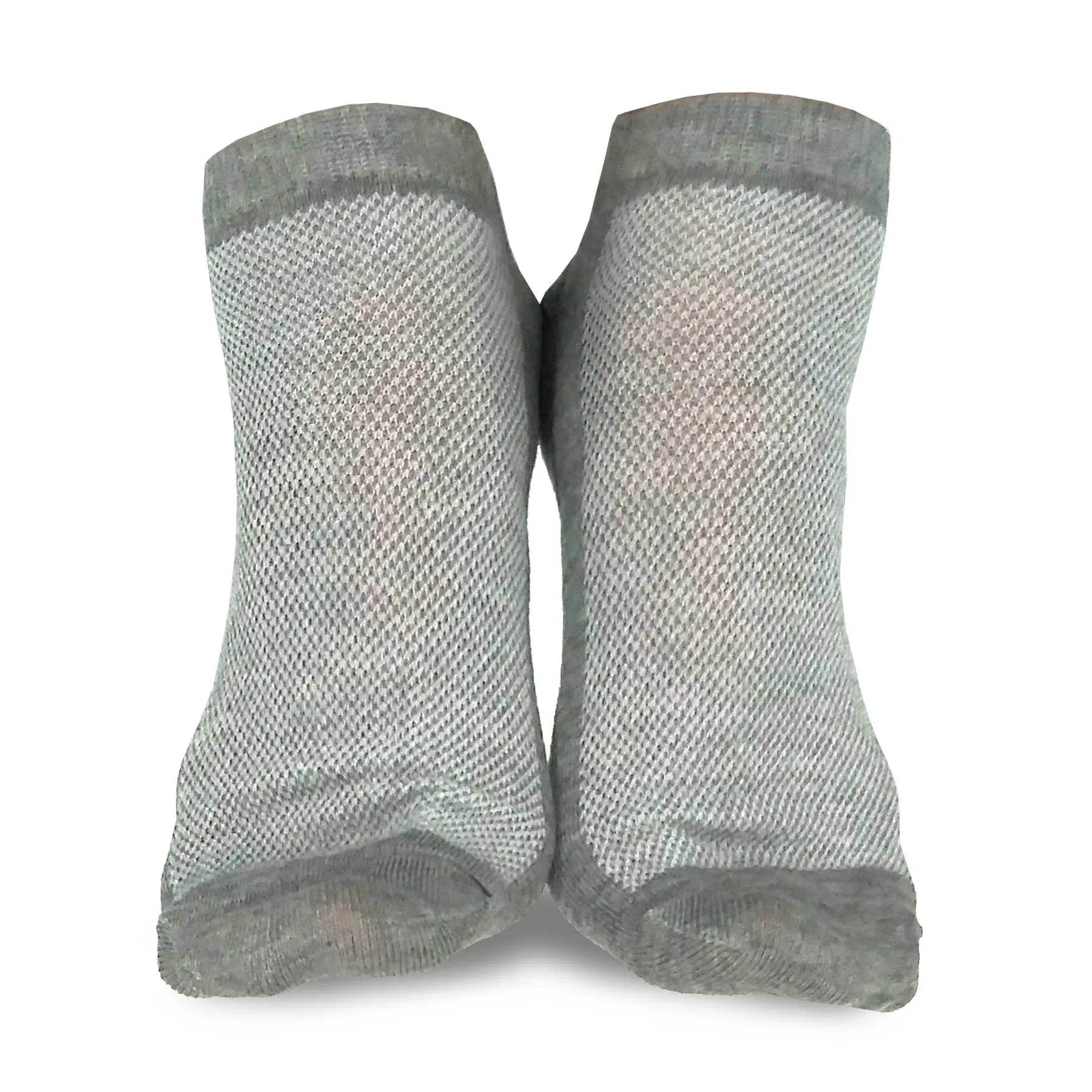 TeeHee Socks Women's Casual Polyester No Show White/Grey 12-Pack (10051)