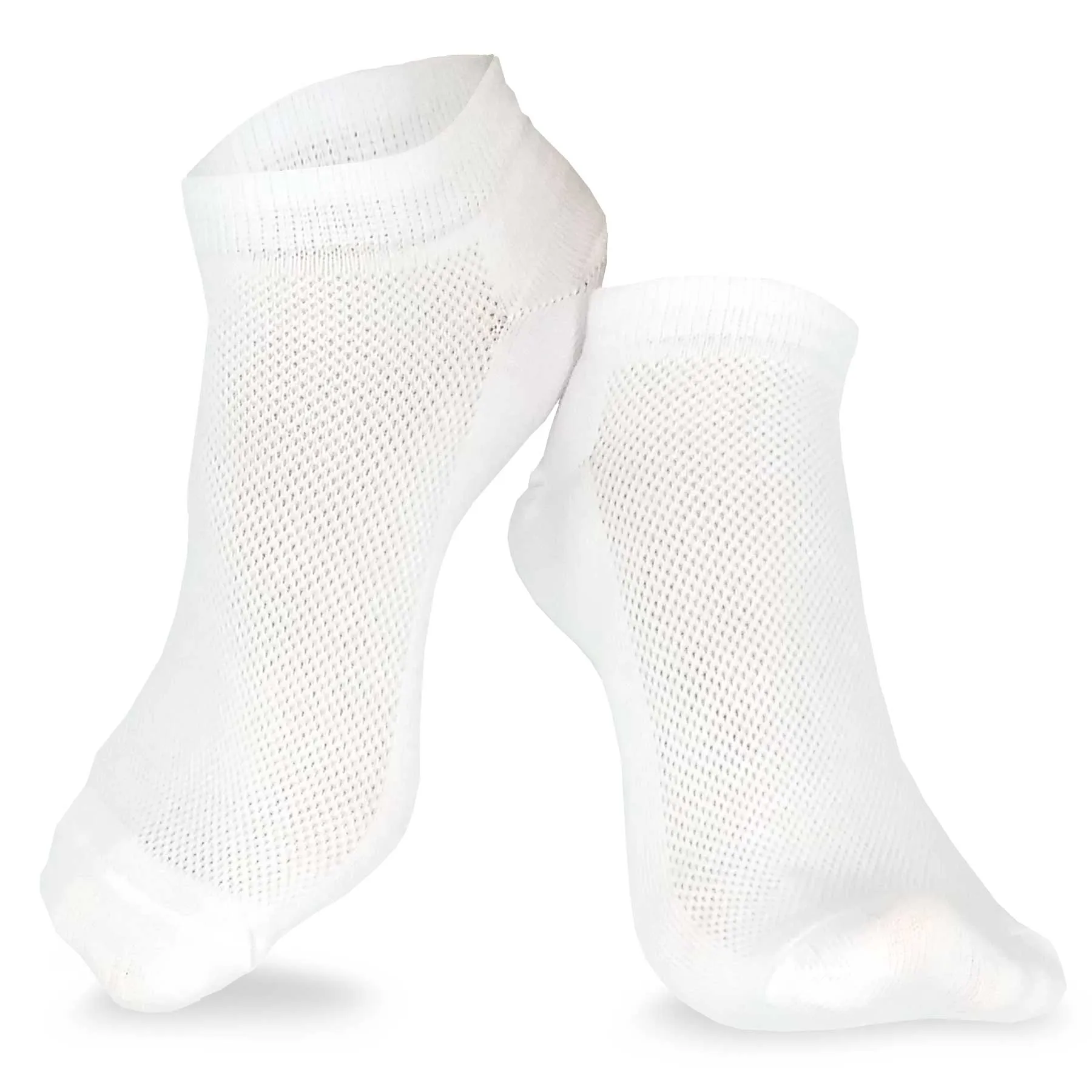 TeeHee Socks Women's Casual Polyester No Show White/Grey 12-Pack (10051)