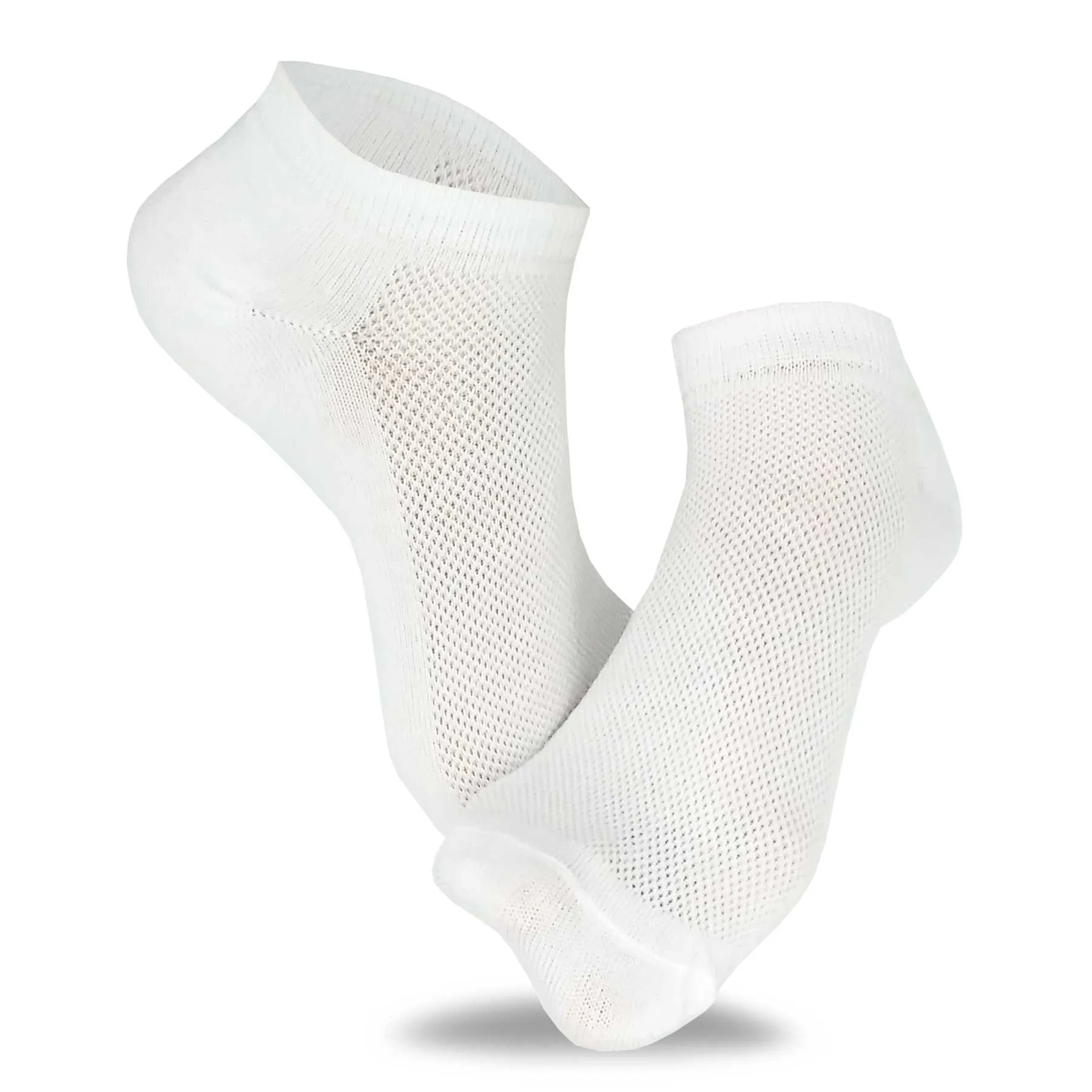 TeeHee Socks Women's Casual Polyester No Show White/Grey 12-Pack (10051)