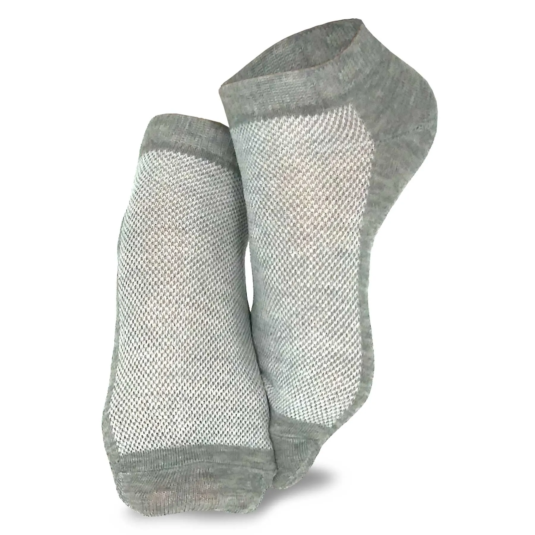 TeeHee Socks Women's Casual Polyester No Show White/Grey 12-Pack (10051)