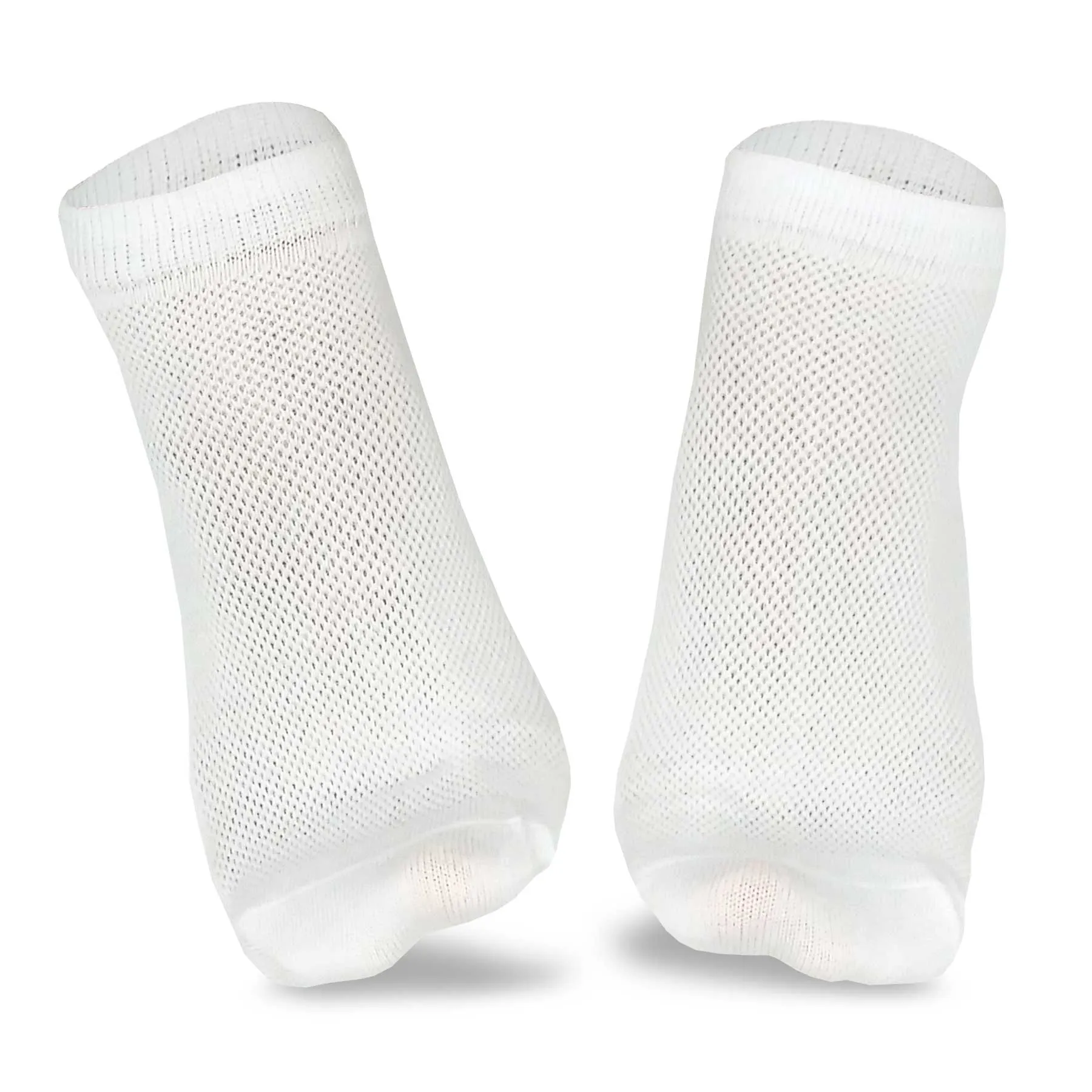 TeeHee Socks Women's Casual Polyester No Show White/Grey 12-Pack (10051)