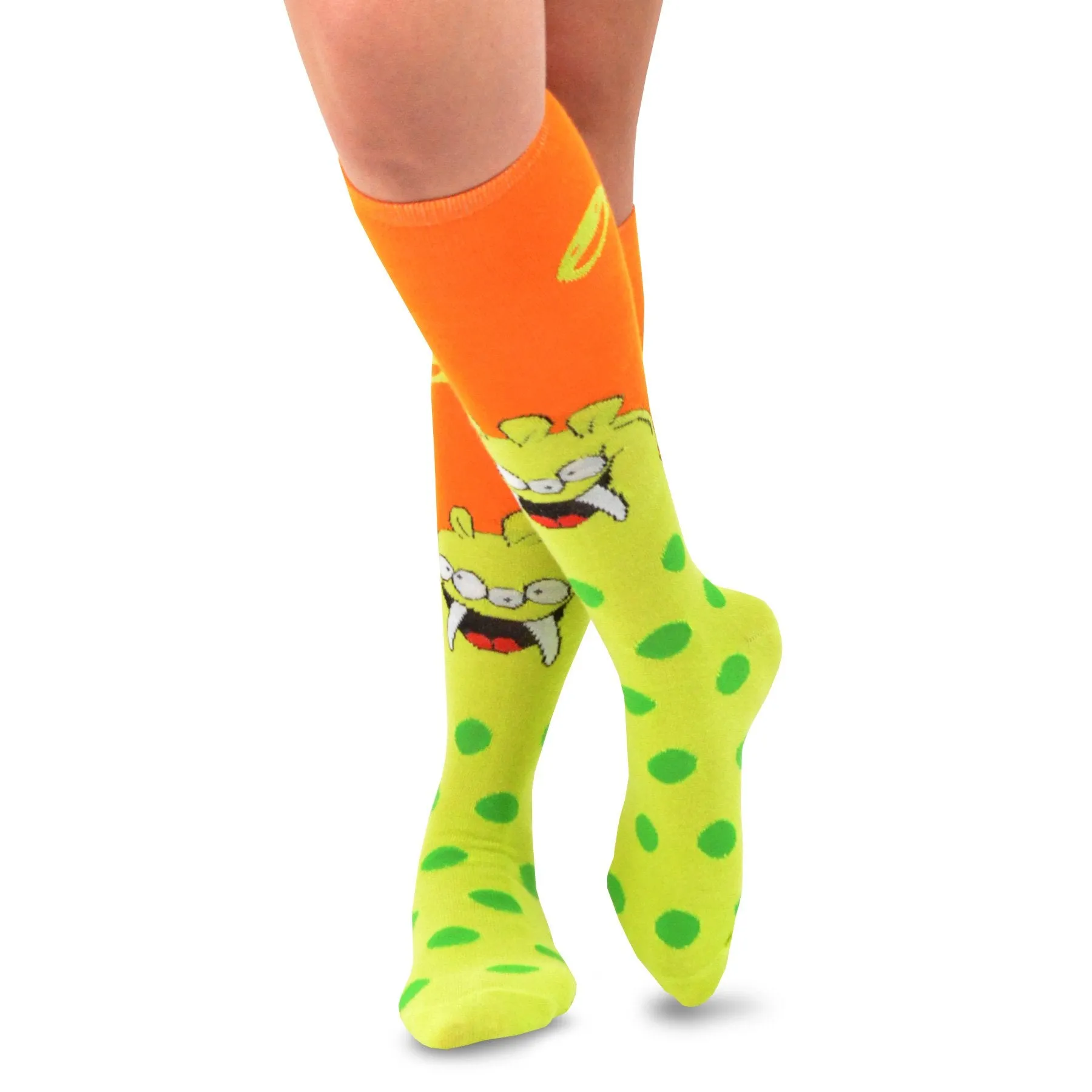 TeeHee Socks Women's Novelty Cotton Knee High Monsters 6-Pack (12091)