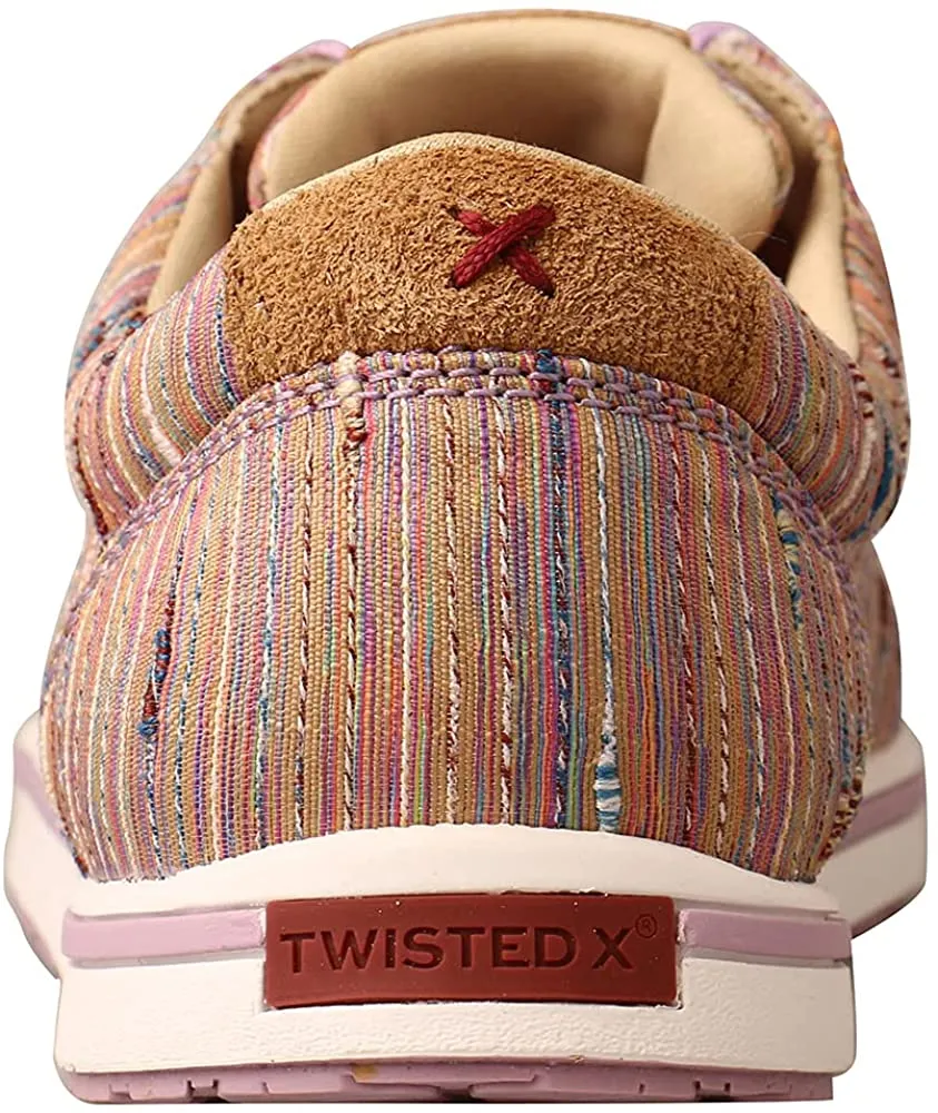 Twisted X Women's Kicks with ecoTweed Lining - Full-Grain Leather Fabric with Fashionable Textile Design - Slip-On Hooey Lopers Designed with ecoTweed Lining