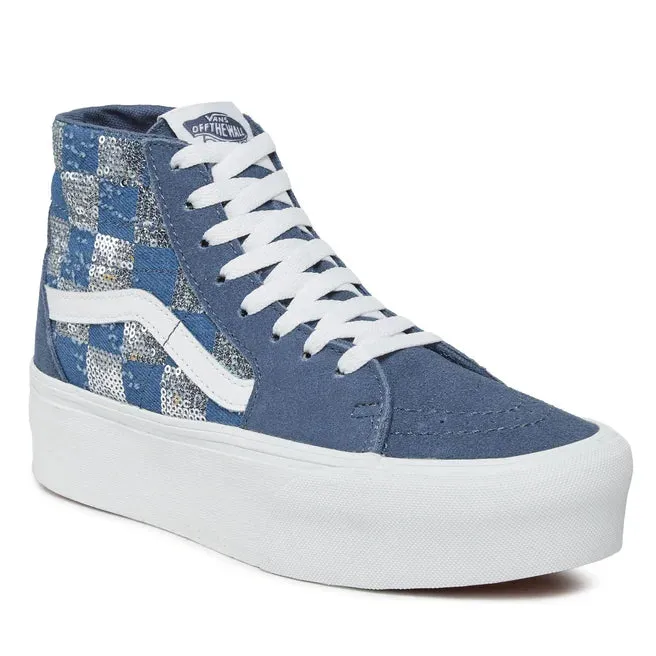 VANS UNISEX Sk8-Hi Tapered Stackform Sneakers (Glimmer Check Vintage Indigo)