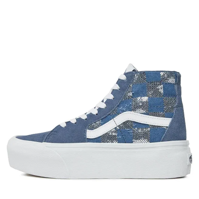 VANS UNISEX Sk8-Hi Tapered Stackform Sneakers (Glimmer Check Vintage Indigo)