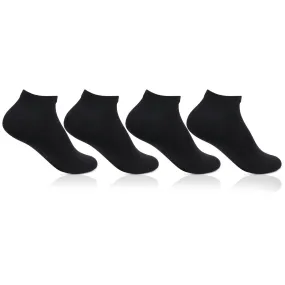 Women's Cotton Secret Length Socks in Black Color - Pack of 4