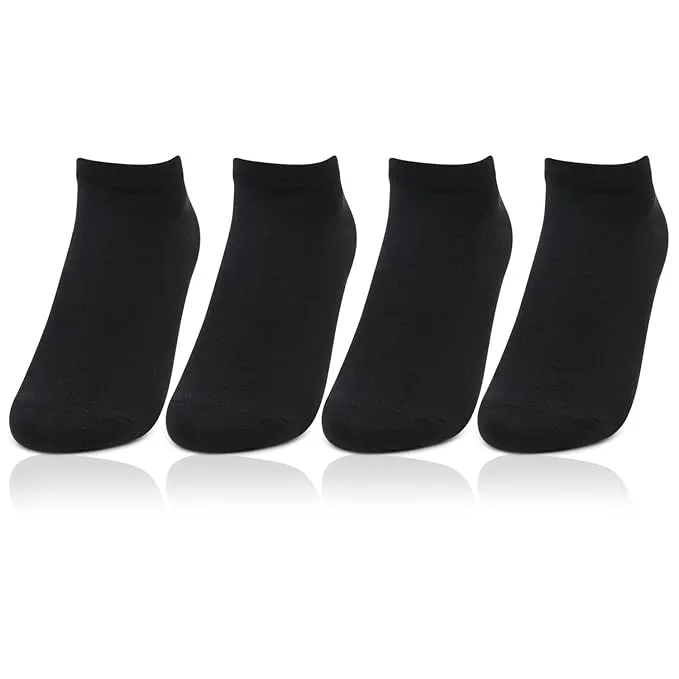 Women's Cotton Secret Length Socks in Black Color - Pack of 4