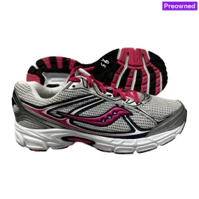 Women's Saucony •Cohesion 7• Running Shoe Silver/Pink 9.5 Wide - Preowned