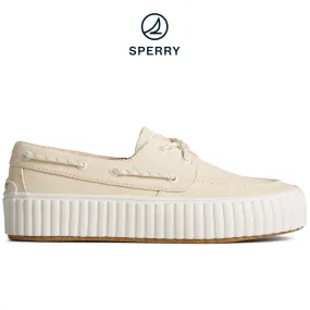 Women's SeaCycled™  Pier Wave Platform Resort Boat Sneaker Cream (STS89067)