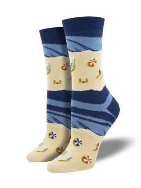 Women's Sunny Beaches Bamboo Crew Socks